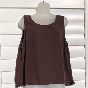 Tianello Sleeveless Brown Blouse